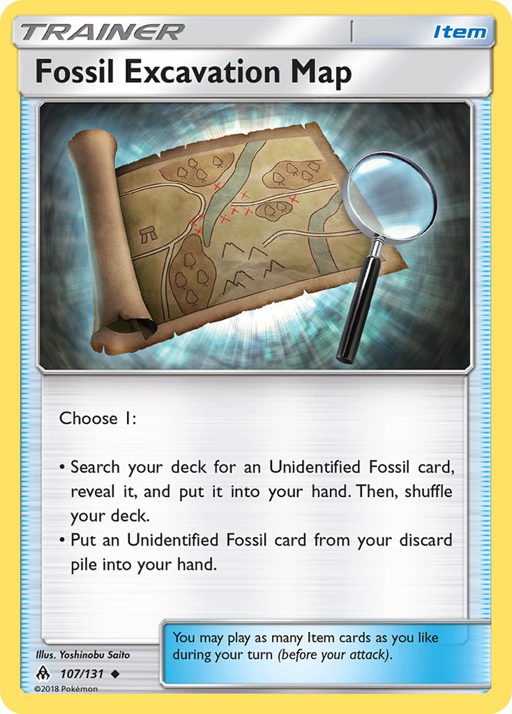 Pokemon | Fossil Excavation Map (107/131) [Sun & Moon: Forbidden Light] | The Nerd Merchant