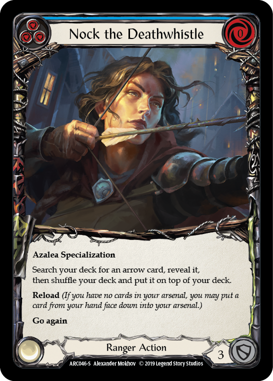 Flesh and Blood TCG | Nock the Deathwhistle [ARC046-S] (Arcane Rising)  1st Edition Rainbow Foil | The Nerd Merchant