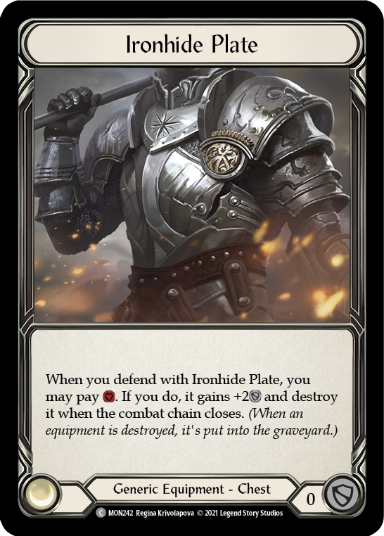 Flesh and Blood TCG | Ironhide Plate [MON242] (Monarch)  1st Edition Normal | The Nerd Merchant