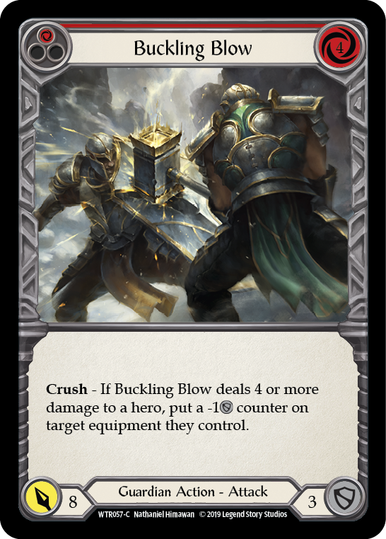 Flesh and Blood TCG | Buckling Blow (Red) [WTR057-C] (Welcome to Rathe)  Alpha Print Normal | The Nerd Merchant