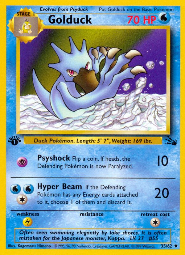 Pokemon | Golduck (35/62) [Fossil 1st Edition] | The Nerd Merchant