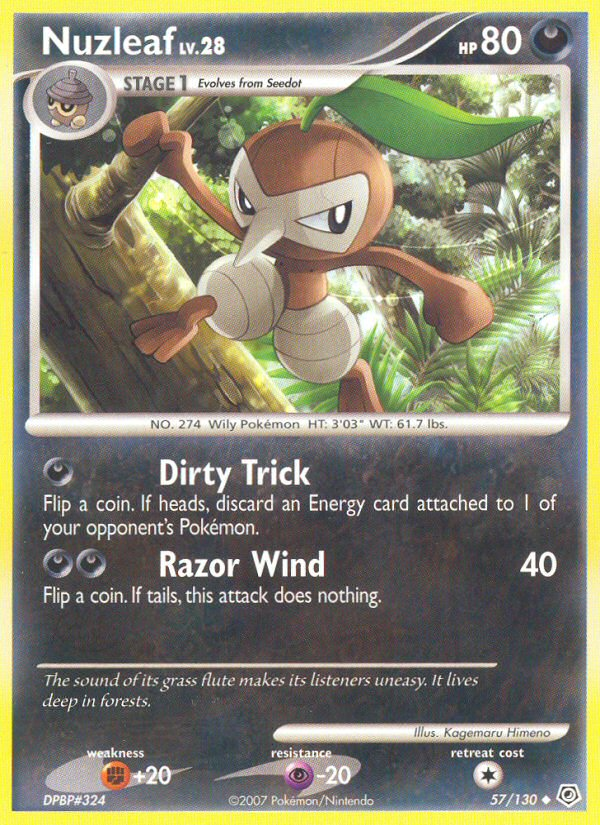 Pokemon | Nuzleaf (57/130) [Diamond & Pearl: Base Set] | The Nerd Merchant