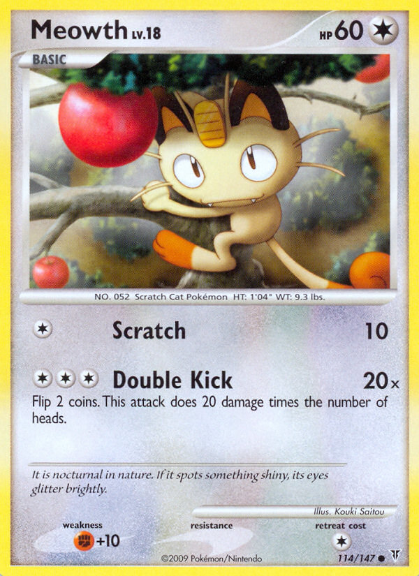 Pokemon | Meowth (114/147) [Platinum: Supreme Victors] | The Nerd Merchant