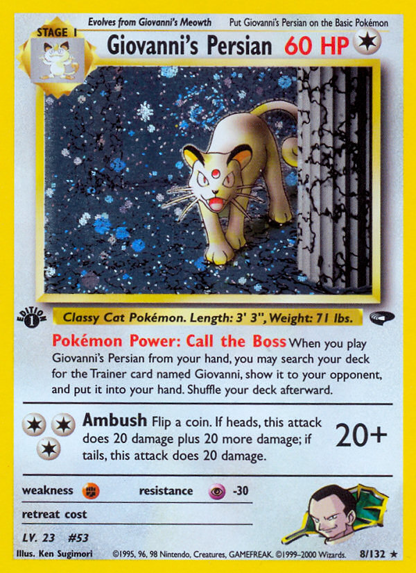 Pokemon | Giovanni's Persian (8/132) [Gym Challenge 1st Edition] | The Nerd Merchant