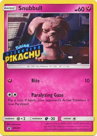 Pokemon | Snubbull Detective (SM200) (Pikachu Stamped) [Sun & Moon: Black Star Promos] | The Nerd Merchant