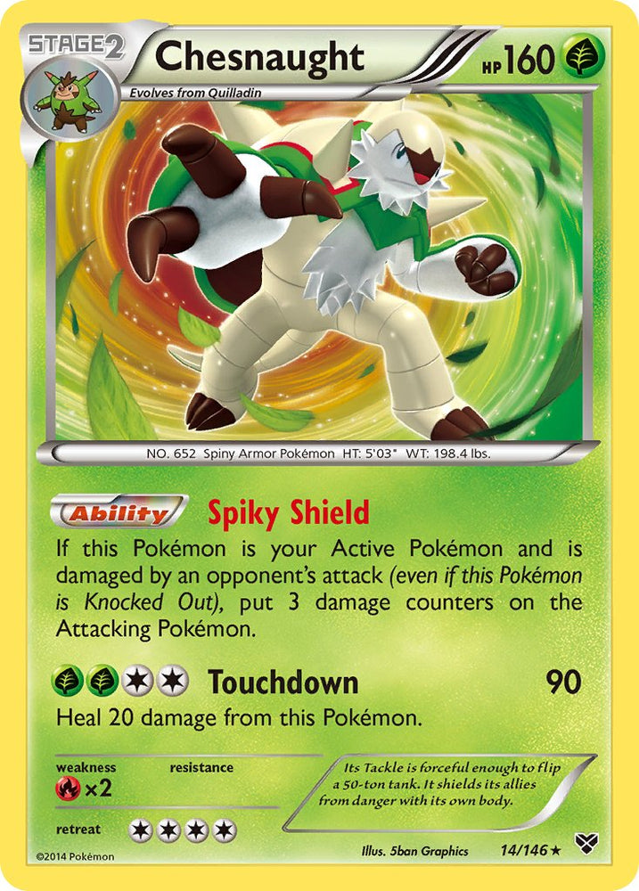 Pokemon | Chesnaught (14/146) (Cosmos Holo) (Blister Exclusive) [XY: Base Set] | The Nerd Merchant
