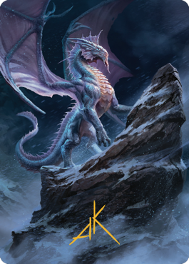 Magic | Ancient Silver Dragon Art Card (06) (Gold-Stamped Signature) [Commander Legends: Battle for Baldur's Gate Art Series] | The Nerd Merchant
