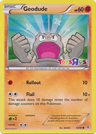 Pokemon | Geodude (43/83) (Toys R Us Promo) [XY: Generations] | The Nerd Merchant