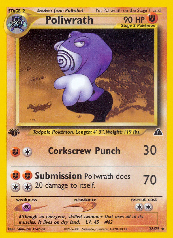 Pokemon | Poliwrath (28/75) [Neo Discovery 1st Edition] | The Nerd Merchant