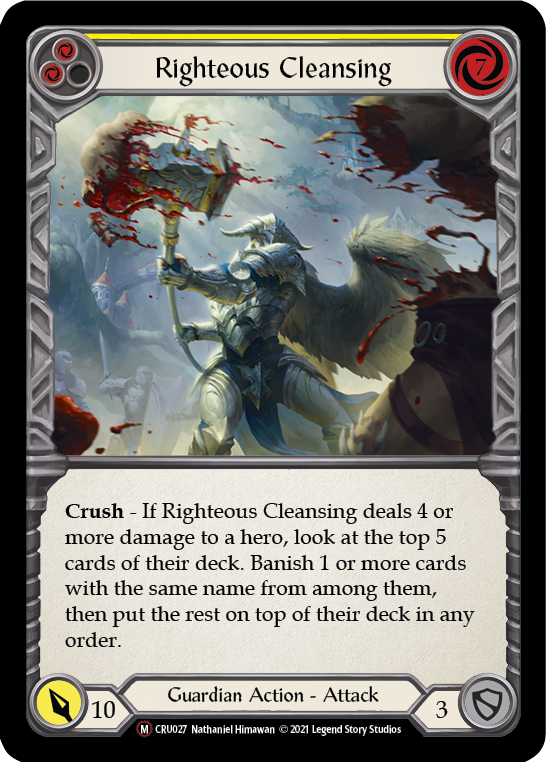 Flesh and Blood TCG | Righteous Cleansing [U-CRU027] (Crucible of War Unlimited)  Unlimited Normal | The Nerd Merchant