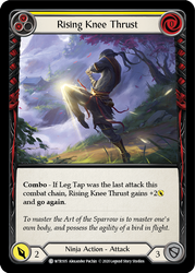 Flesh and Blood TCG | Rising Knee Thrust (Yellow) [U-WTR105] (Welcome to Rathe Unlimited)  Unlimited Rainbow Foil | The Nerd Merchant