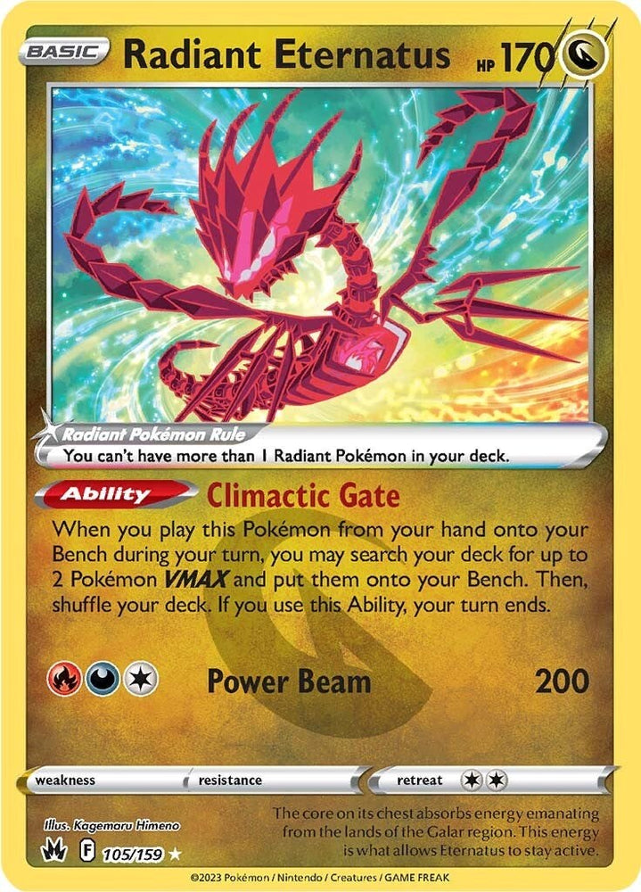 Pokemon | Radiant Eternatus (105/159) [Sword & Shield: Crown Zenith] | The Nerd Merchant