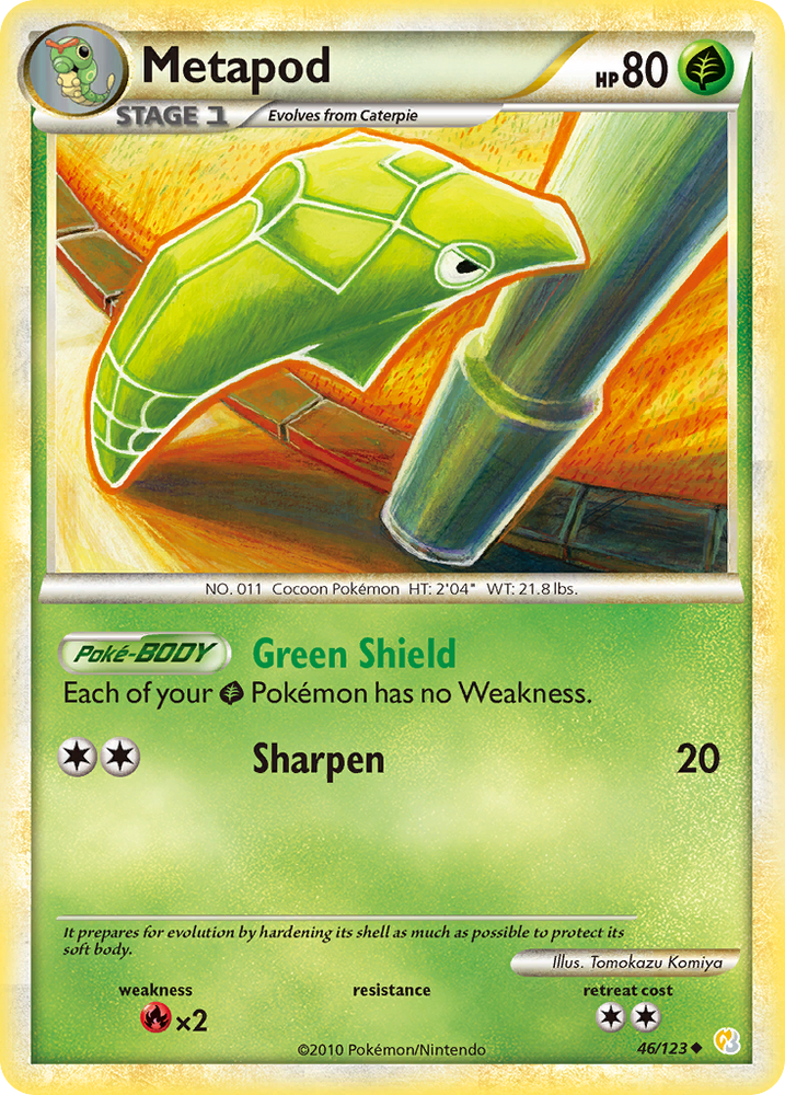 Pokemon | Metapod (46/123) [HeartGold & SoulSilver: Base Set] | The Nerd Merchant