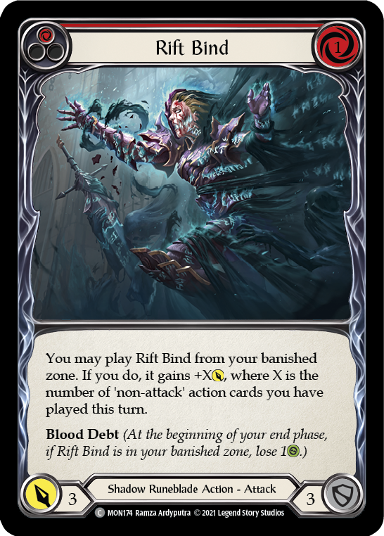 Flesh and Blood TCG | Rift Bind (Red) [MON174-RF] (Monarch)  1st Edition Rainbow Foil | The Nerd Merchant