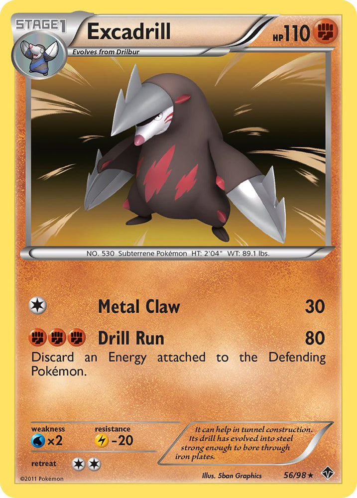 Pokemon | Excadrill (56/98) (Cosmos Holo) (Blister Exclusive) [Black & White: Emerging Powers] | The Nerd Merchant