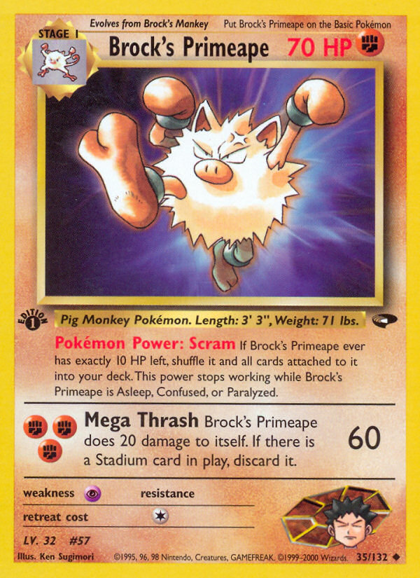 Pokemon | Brock's Primeape (35/132) [Gym Challenge 1st Edition] | The Nerd Merchant