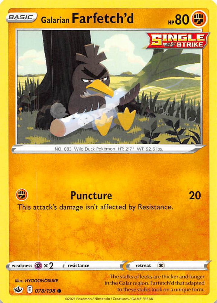 Pokemon | Galarian Farfetch'd (078/198) [Sword & Shield: Chilling Reign] | The Nerd Merchant