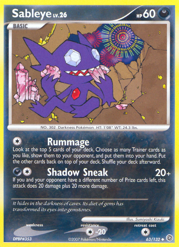Pokemon | Sableye (63/132) [Diamond & Pearl: Secret Wonders] | The Nerd Merchant