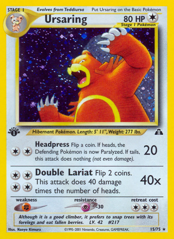 Pokemon | Ursaring (15/75) [Neo Discovery 1st Edition] | The Nerd Merchant