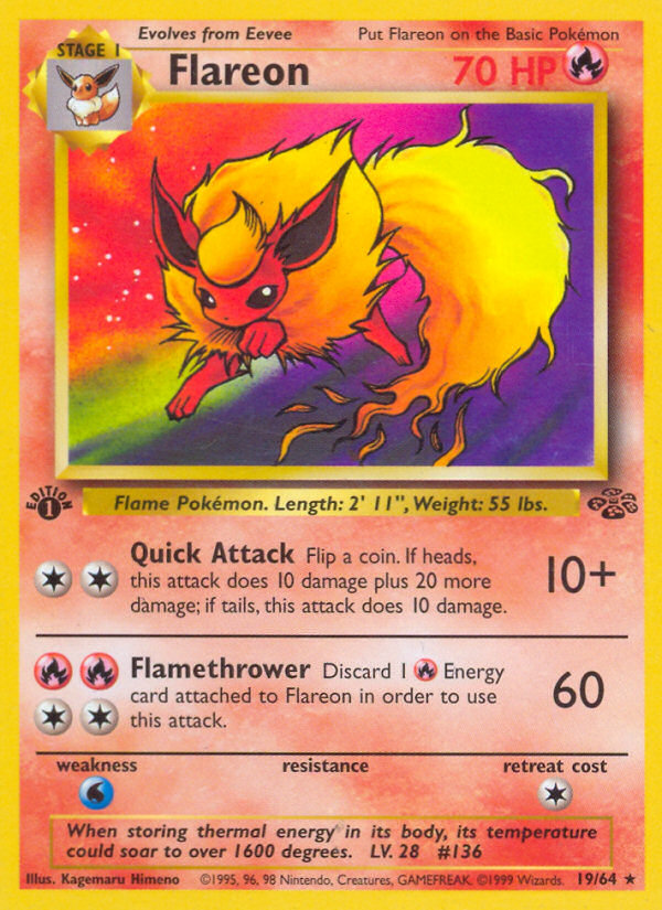 Pokemon | Flareon (19/64) [Jungle 1st Edition] | The Nerd Merchant