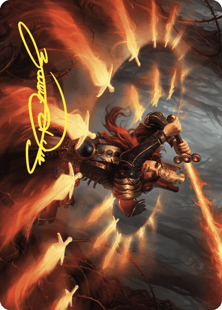 Magic | Heartflame Duelist Art Card (Gold-Stamped Signature) [Wilds of Eldraine Art Series] | The Nerd Merchant