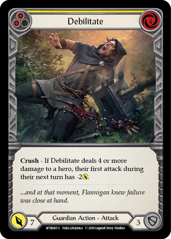 Flesh and Blood TCG | Debilitate (Yellow) [WTR067-C] (Welcome to Rathe)  Alpha Print Rainbow Foil | The Nerd Merchant