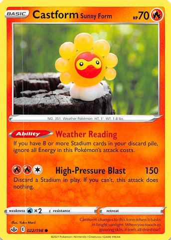 Pokemon | Castform Sunny Form (022/198) [Sword & Shield: Chilling Reign] | The Nerd Merchant