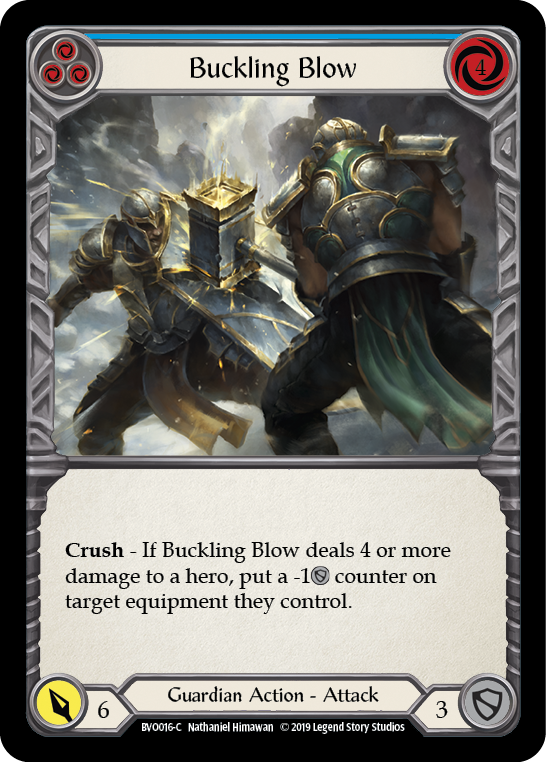 Flesh and Blood TCG | Buckling Blow (Blue) [BVO016-C] (Bravo Hero Deck)  1st Edition Normal | The Nerd Merchant