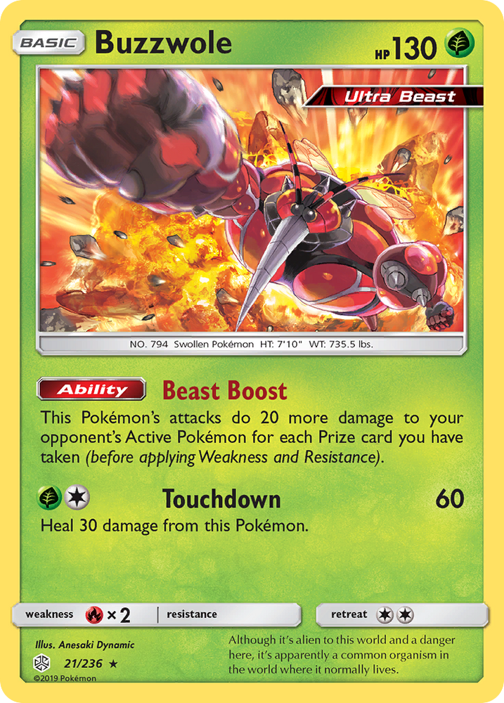 Pokemon| Buzzwole (21/236) [Sun & Moon: Cosmic Eclipse] | The Nerd Merchant