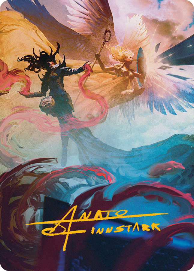 Magic | Drana and Linvala Art Card (Gold-Stamped Signature) [March of the Machine Art Series] | The Nerd Merchant