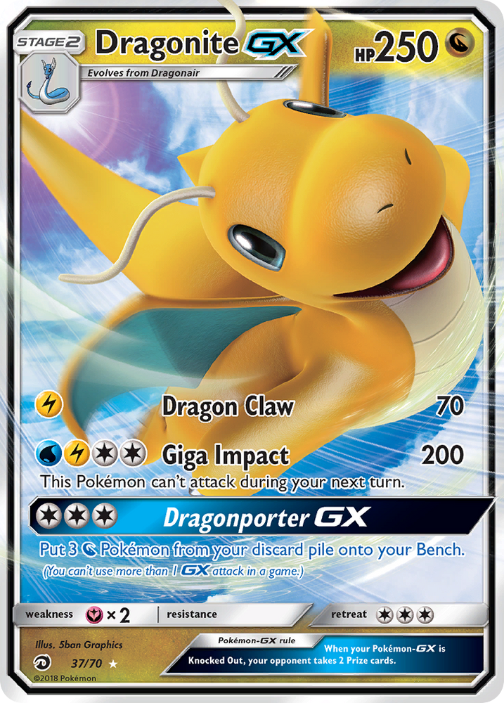Pokemon | Dragonite GX (37/70) [Sun & Moon: Dragon Majesty] | The Nerd Merchant
