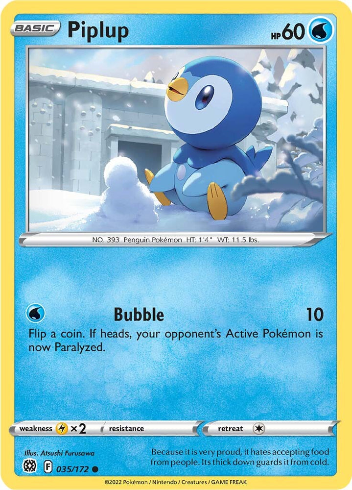 Pokemon | Piplup (035/172) [Sword & Shield: Brilliant Stars] | The Nerd Merchant