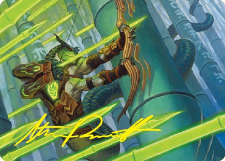 Magic | Bamboo Grove Archer Art Card (Gold-Stamped Signature) [Kamigawa: Neon Dynasty Art Series] | The Nerd Merchant