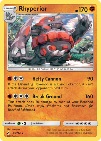 Pokemon | Rhyperior (95/214) [Sun & Moon: Unbroken Bonds] | The Nerd Merchant