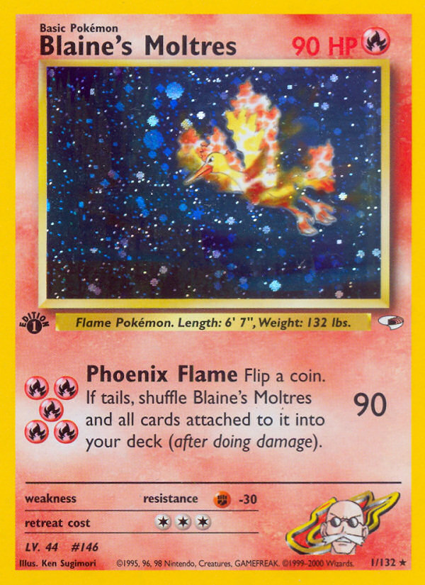 Pokemon | Blaine's Moltres (1/132) [Gym Heroes 1st Edition] | The Nerd Mechant