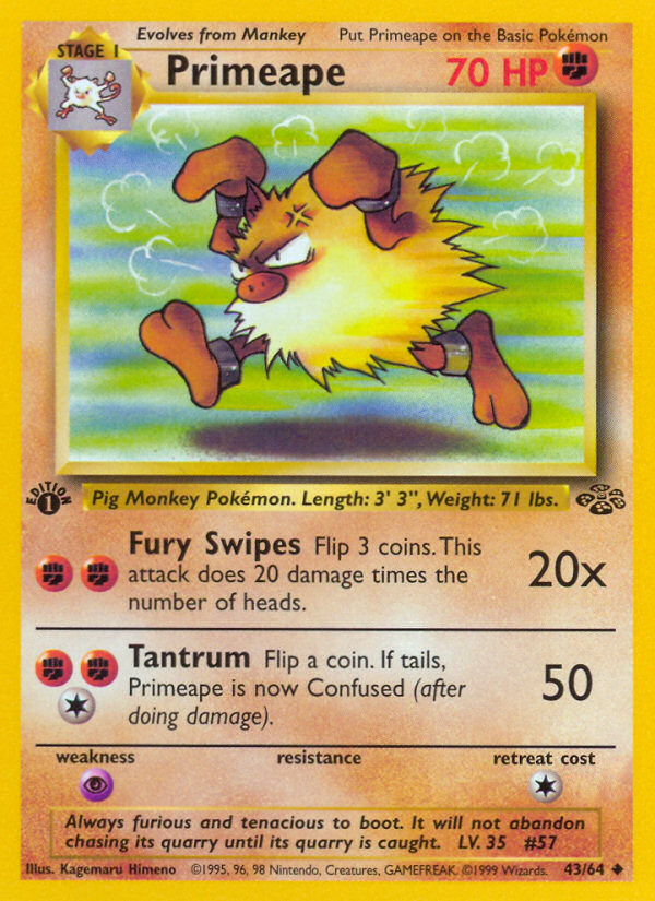 Pokemon | Primeape (43/64) [Jungle 1st Edition] | The Nerd Merchant