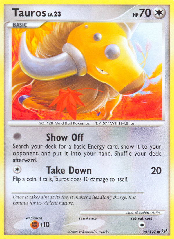 Pokemon | Tauros (98/127) [Platinum: Base Set] | The Nerd Merchant