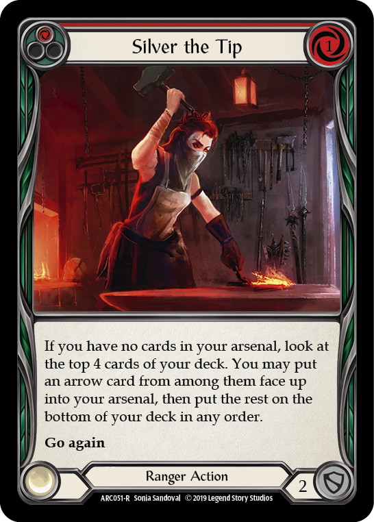 Flesh and Blood TCG | Silver the Tip (Red) [ARC051-R] (Arcane Rising)  1st Edition Rainbow Foil | The Nerd Merchant