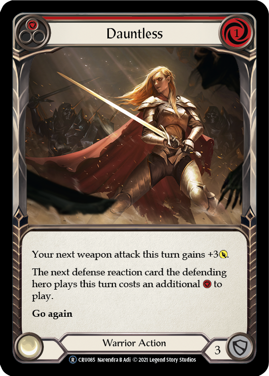 Flesh and Blood TCG | Dauntless (Red) [U-CRU085] (Crucible of War Unlimited)  Unlimited Rainbow Foil | The Nerd Merchant