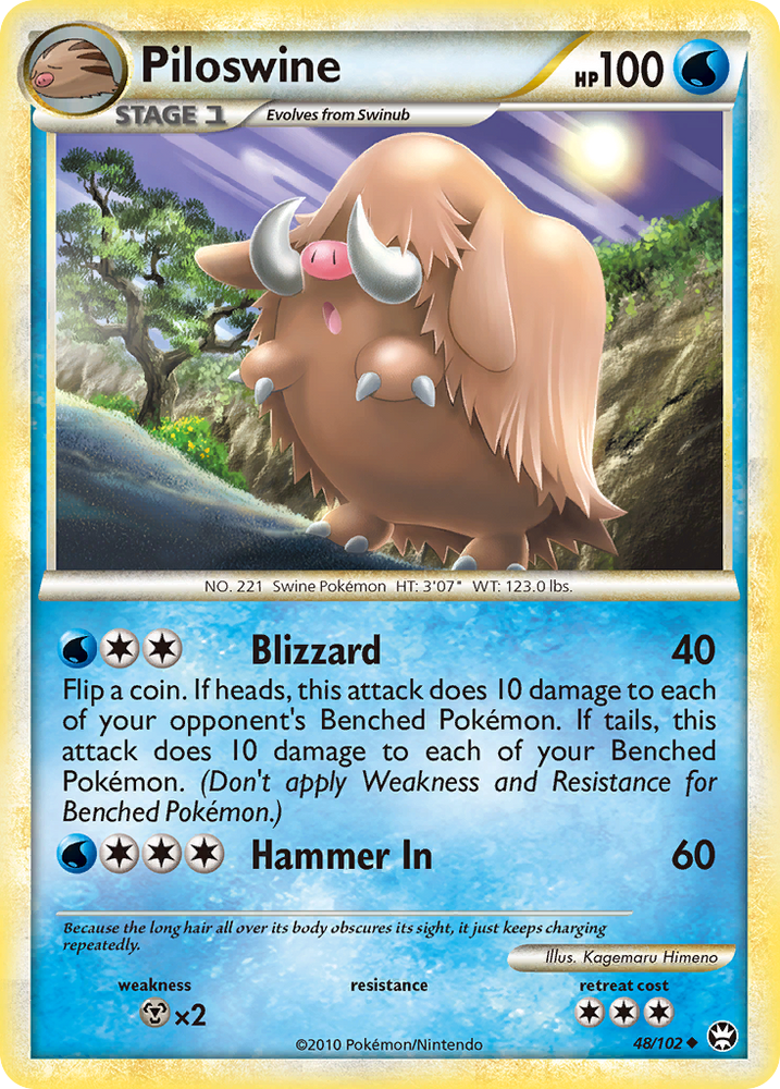 Pokemon | Piloswine (48/102) [HeartGold & SoulSilver: Triumphant] | The Nerd Merchant