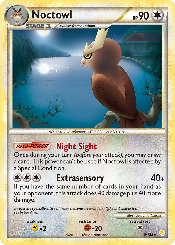 Pokemon | Noctowl (8/123) (Theme Deck Exclusive) [HeartGold & SoulSilver: Base Set] | The Nerd Merchant