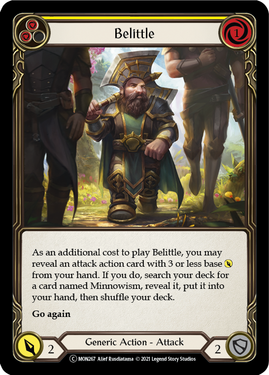 Flesh and Blood TCG | Belittle (Yellow) [U-MON267-RF] (Monarch Unlimited)  Unlimited Rainbow Foil | The Nerd Merchant