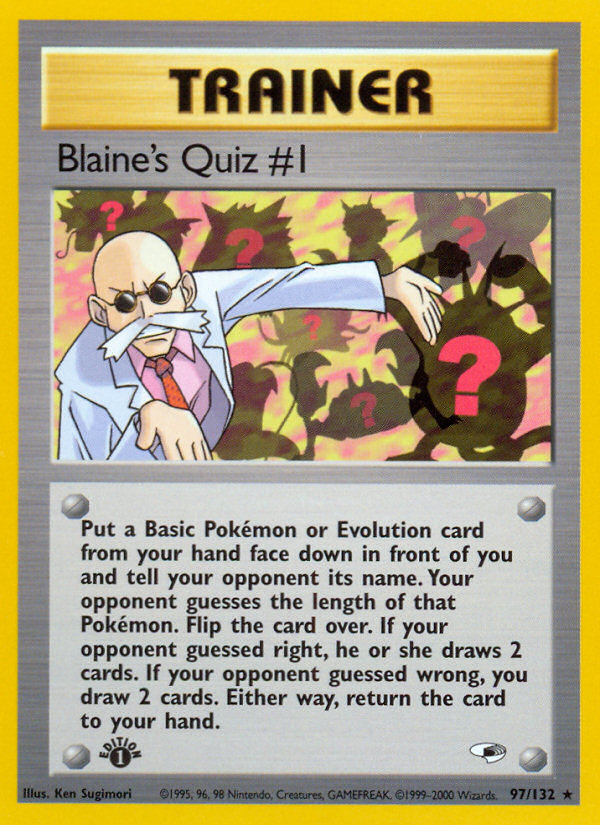 Pokemon | Blaine's Quiz #1 (97/132) [Gym Heroes 1st Edition] | The Nerd Mechant