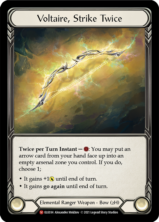 Flesh and Blood TCG | Voltaire, Strike Twice [ELE034] (Tales of Aria)  1st Edition Cold Foil | The Nerd Merchant
