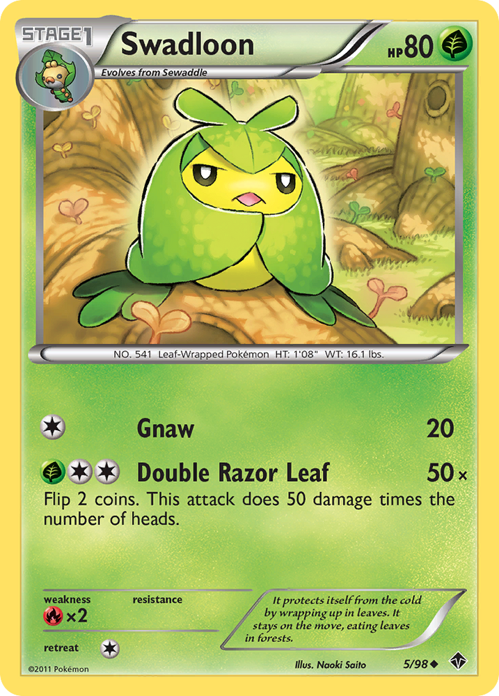 Pokemon | Swadloon (5/98) [Black & White: Emerging Powers] | The Nerd Merchant