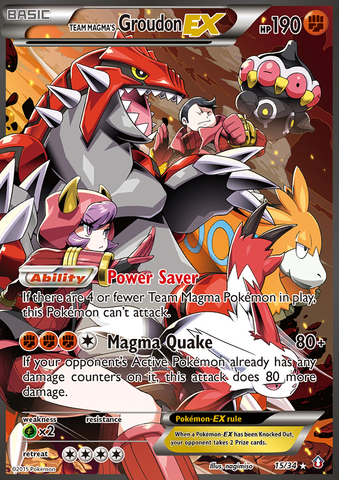 Pokemon | Team Magma's Groudon ex (15/34) [XY: Double Crisis] | The Nerd Merchant