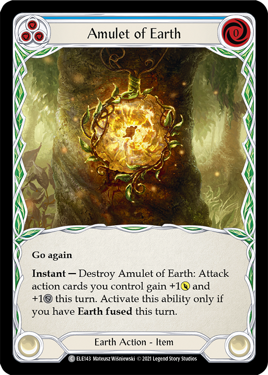 Flesh and Blood TCG | Amulet of Earth [ELE143] (Tales of Aria)  1st Edition Rainbow Foil | The Nerd Merchant