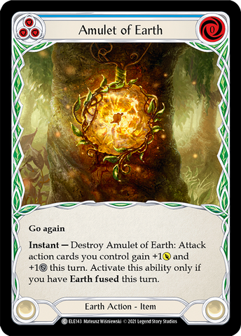 Flesh and Blood TCG | Amulet of Earth [ELE143] (Tales of Aria)  1st Edition Rainbow Foil | The Nerd Merchant