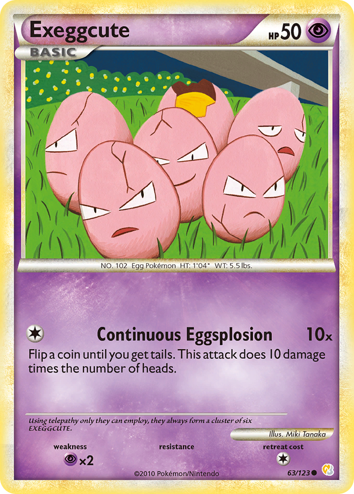 Pokemon | Exeggcute (63/123) [HeartGold & SoulSilver: Base Set] | The Nerd Merchant