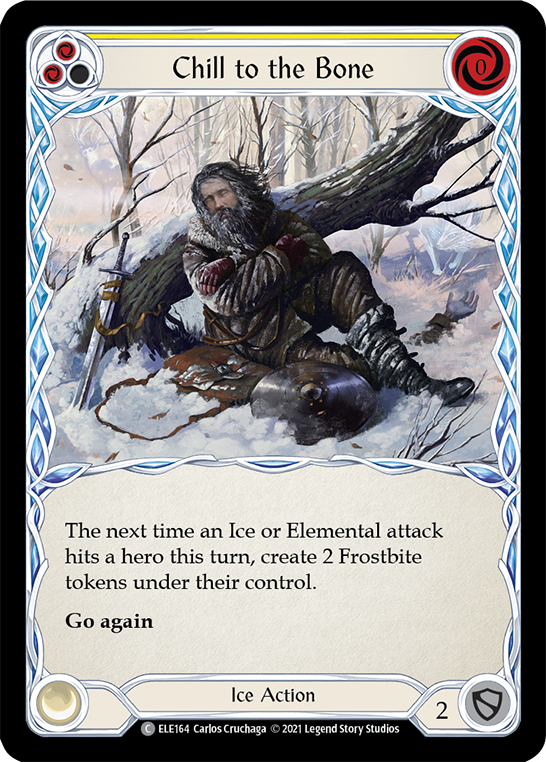 Flesh and Blood TCG | Chill to the Bone (Yellow) [ELE164] (Tales of Aria)  1st Edition Rainbow Foil | The Nerd Merchant